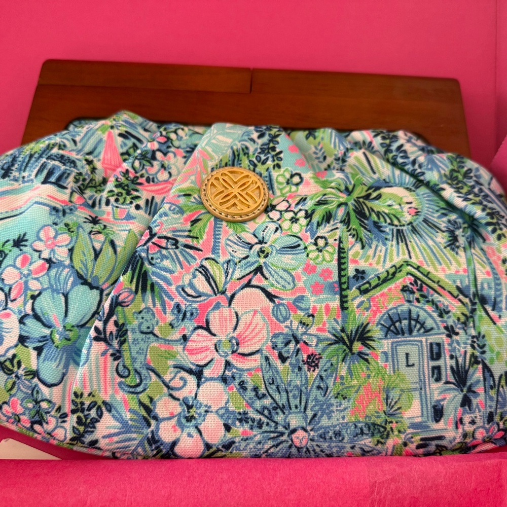 Lilly Pulitzer clutch Annual Gift from Lilly when you spend a certain amount for